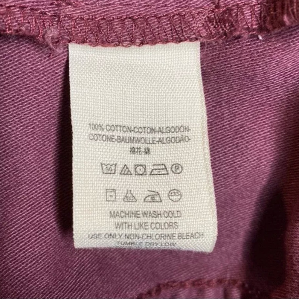 Free People Cargo Utility Jacket 100% Cotton Pockets Burgundy Size XS Oversized - Picture 5 of 7